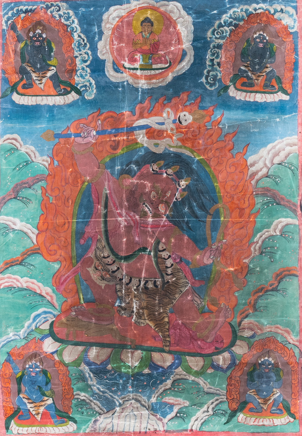 Un thangka &agrave; decor de Hayagriva, Tibet, 19&egrave;me