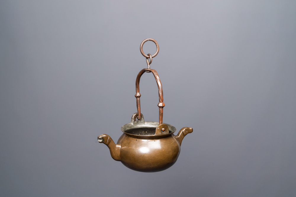 A bronze 'lavabo' water bowl, Flanders, 15th C.