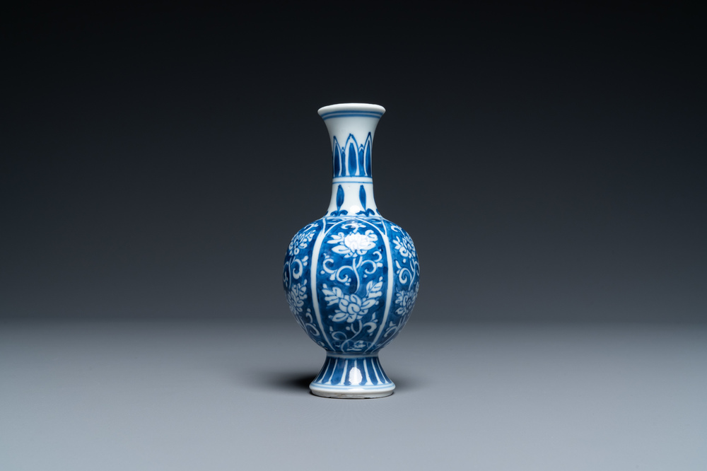 A Chinese blue and white 'lotus flower' vase, Kangxi
