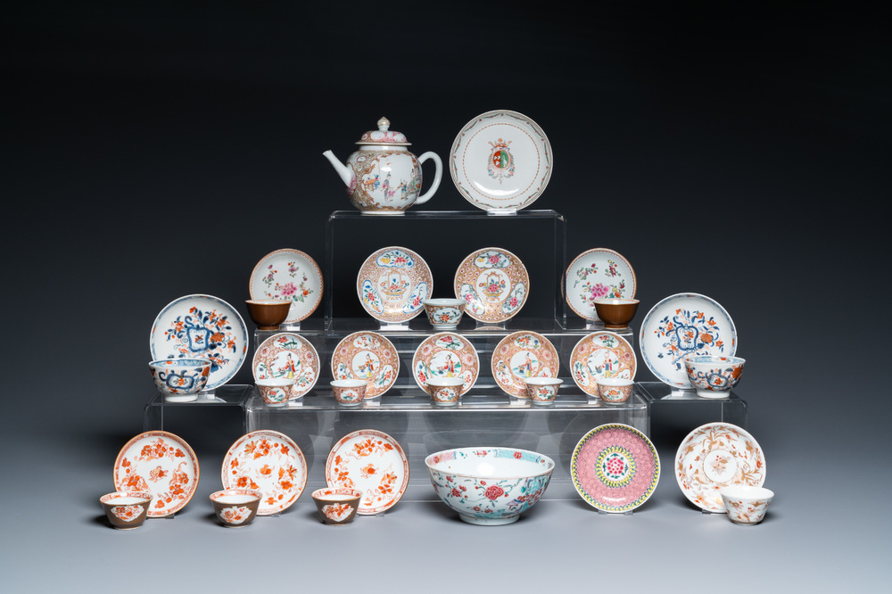 A collection of Chinese famille rose tea wares, Yongzheng/Qianlong