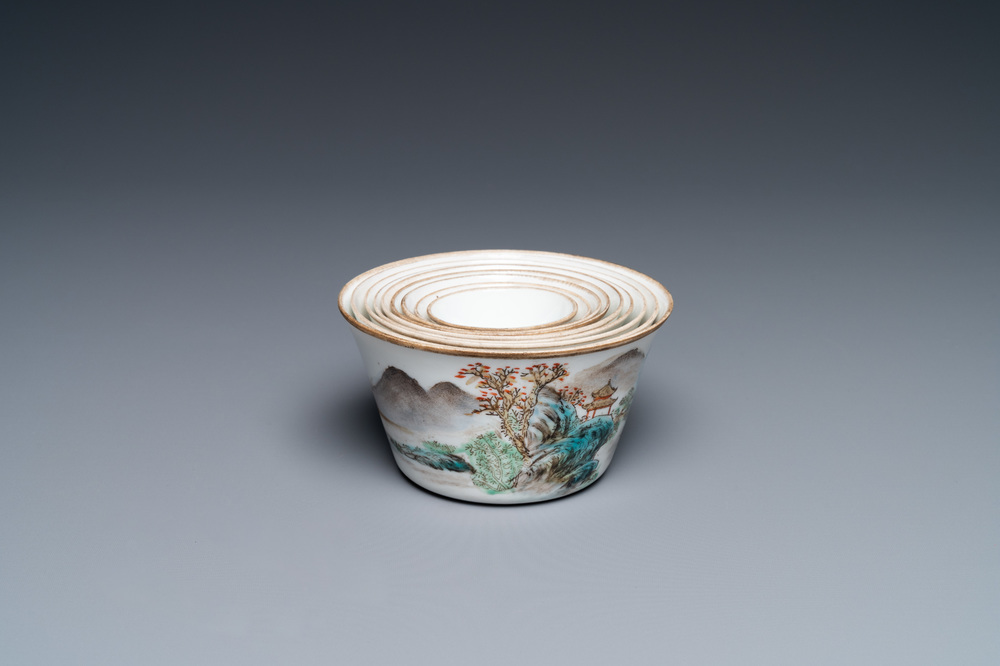 A set of nine Chinese nesting bowls, Daoguang mark, 20th C.