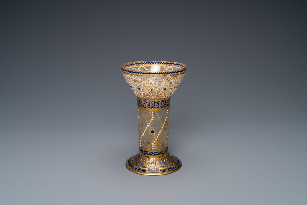 J. &amp; L. Lobmeyr, Vienna, late 19th C.: An Islamic or Mamluk-style enamelled glass beaker
