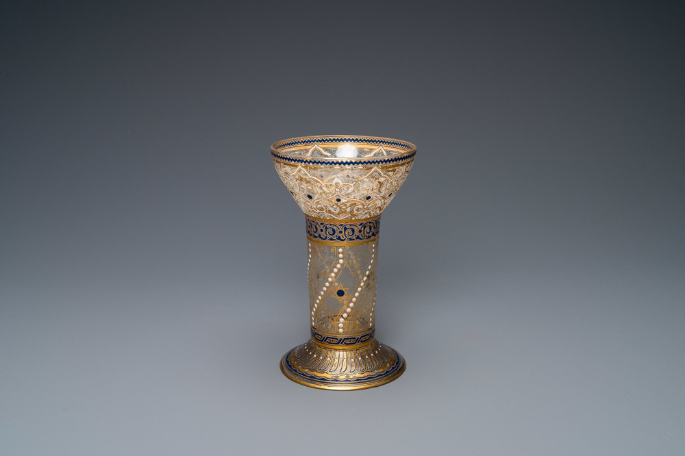 J. &amp; L. Lobmeyr, Vienna, late 19th C.: An Islamic or Mamluk-style enamelled glass beaker
