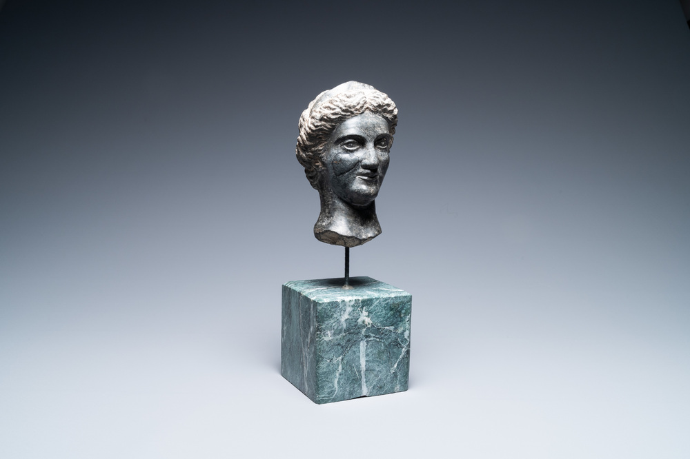 A Roman black marble head of a lady, 2nd/3rd C.