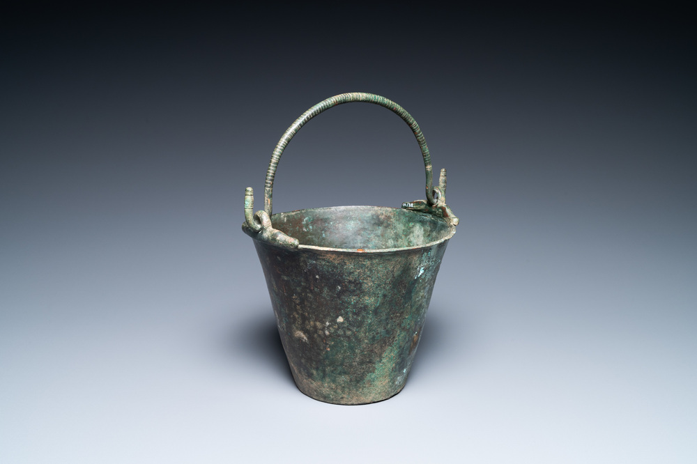 An Eastern Roman or Byzantine bronze 'situla' bucket, 9/10th C.