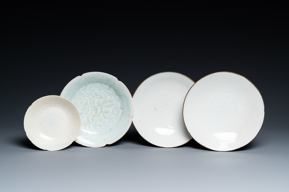 Four Chinese qingbai and dingyao plates, Song or later