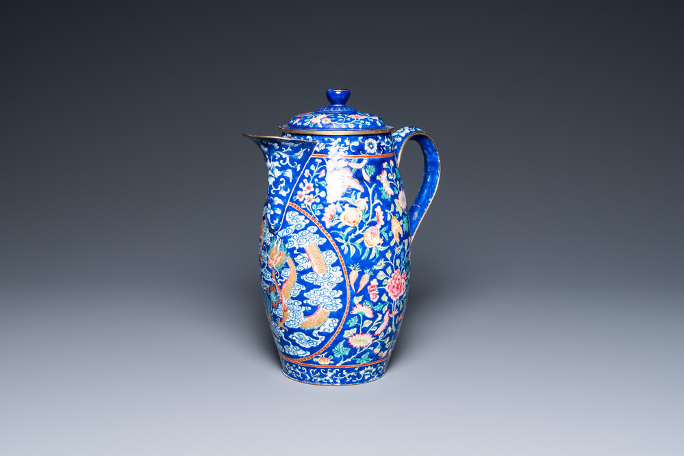 A Vietnamese Phap Lam Hue enamel 'dragon' jug, 18/19th C.