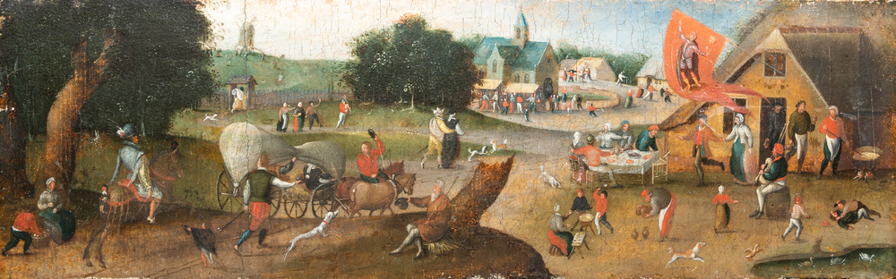 Abel Grimmer (c.1570-c.1619): 'Vlaamse kermis op de feestdag van Sint-Joris', olie op paneel