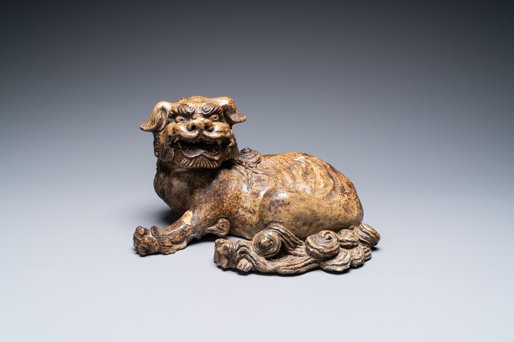 A Japanese glazed pottery Shishi, Edo, 17/18th C.