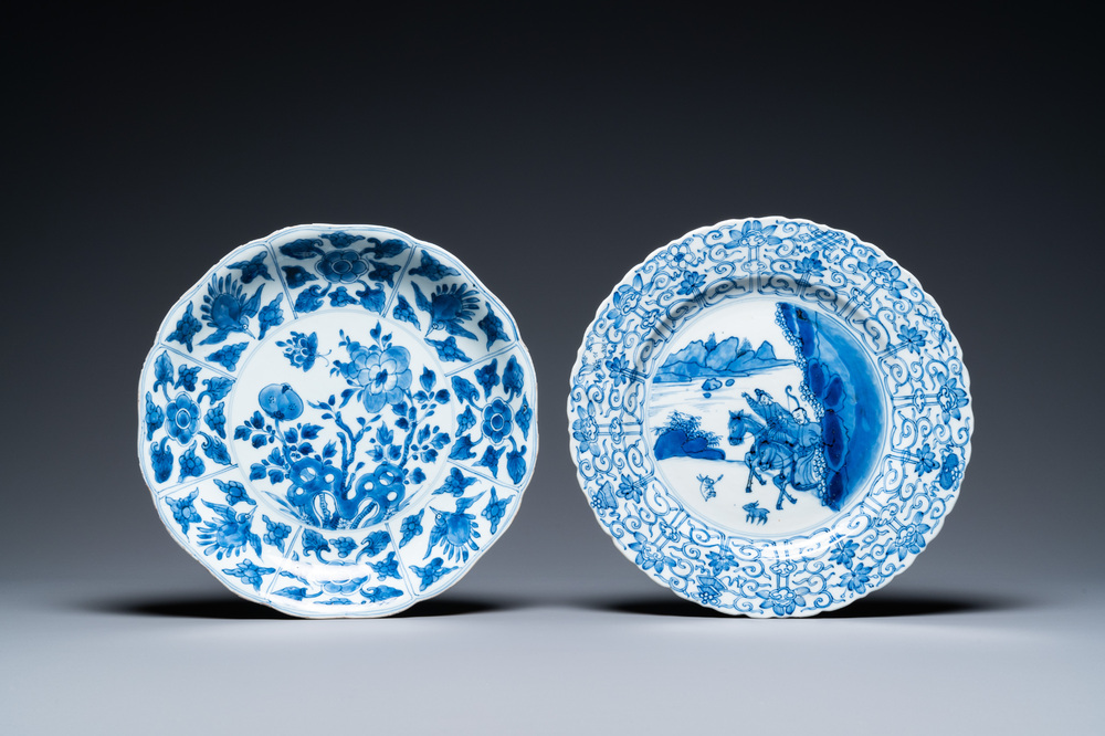 Two Chinese blue and white dishes, Kangxi