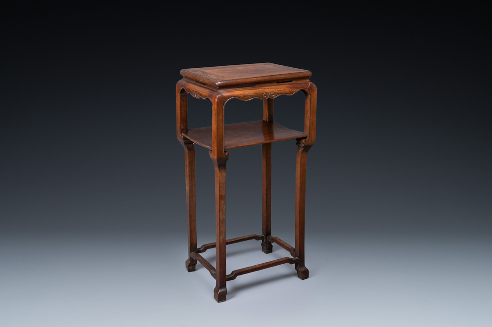 A Chinese rectangular hardwood stand, 19th C.