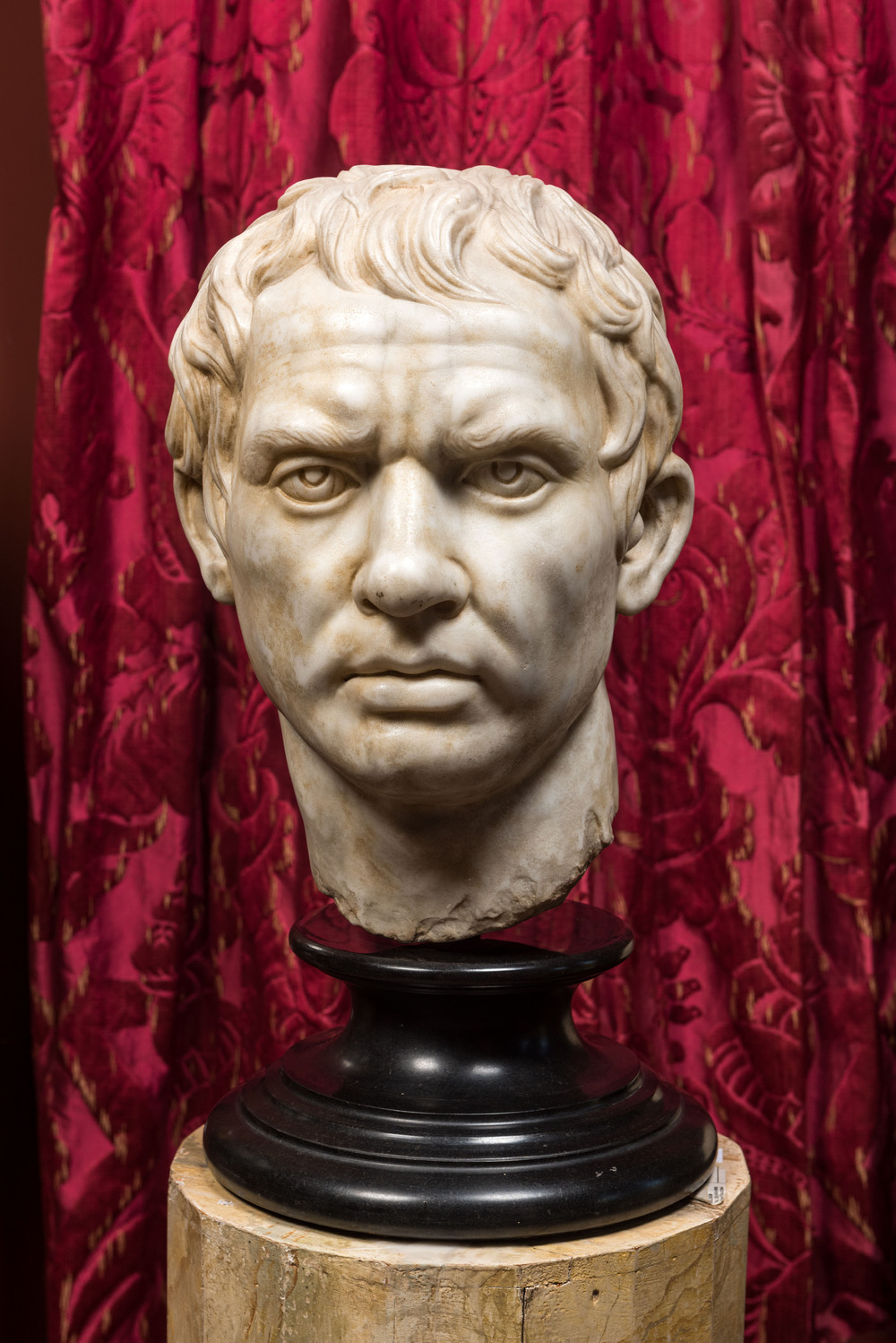 A marble head of a Roman emperor after the antique, probably Italy, 19th C.