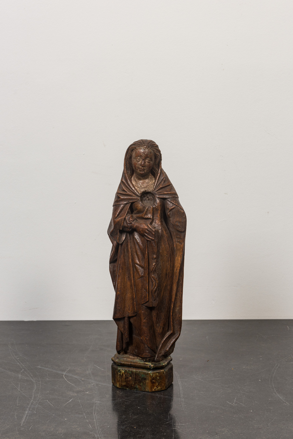 A Flemish oak figure of a female saint, 1st half 16th C.