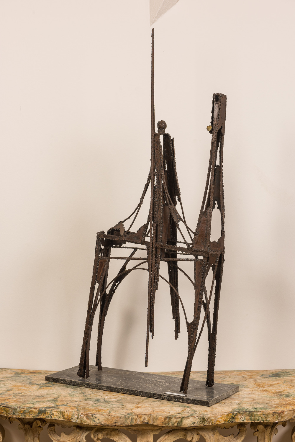 Marcel Mazy (1931): 'El Quijote', m&eacute;tal patin&eacute; sur socle en marbre