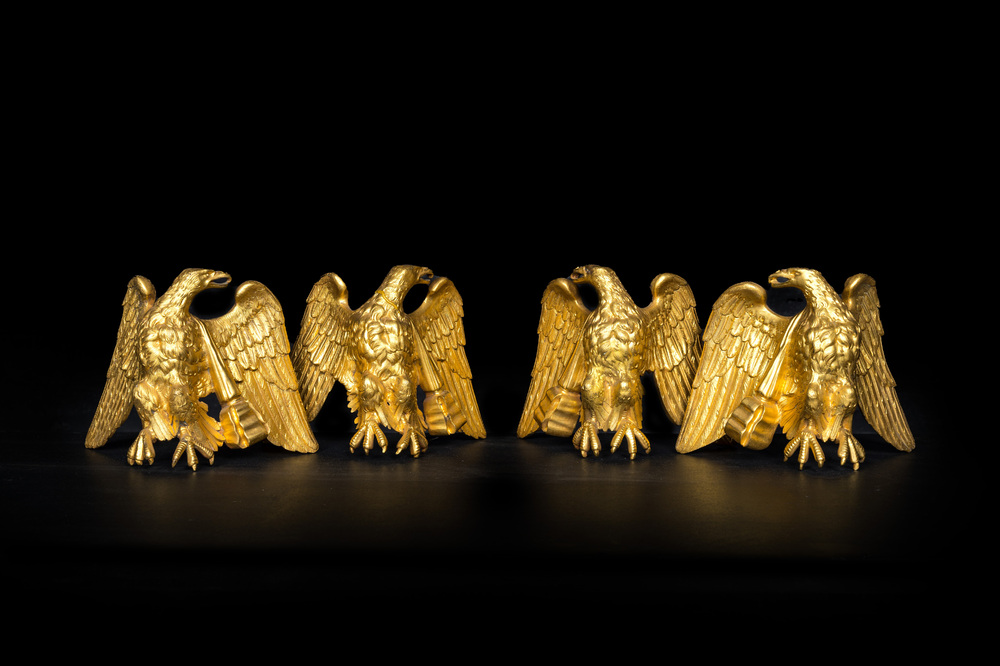 Quatre aigles en bronze dor&eacute;, 19/20&egrave;me