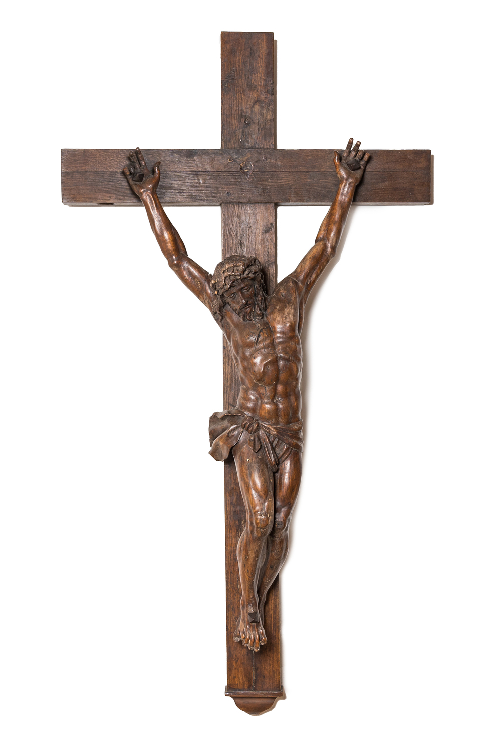 Een grote crucifix met notelaren Corpus Christi, 17e eeuw