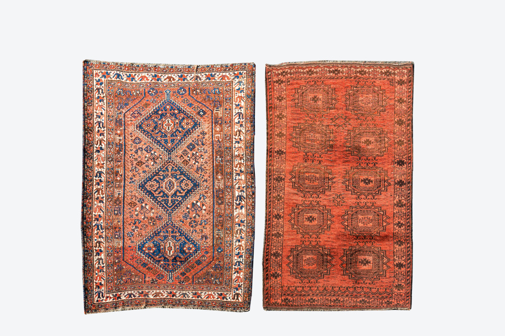 Two rectangular ornamental rugs, 19/20th C.