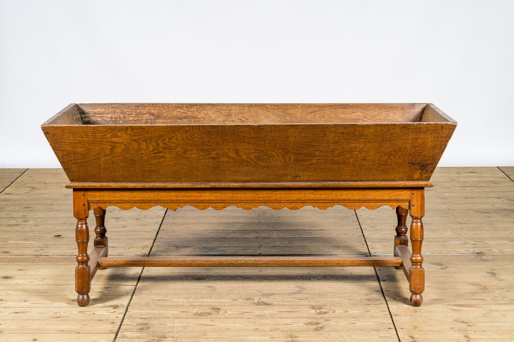 A wooden trough on base, early 20th C.