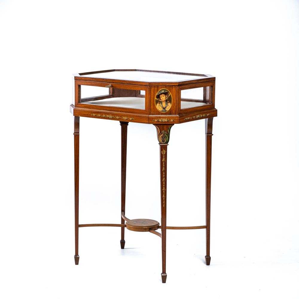 An English painted mahogany table display, ca. 1900