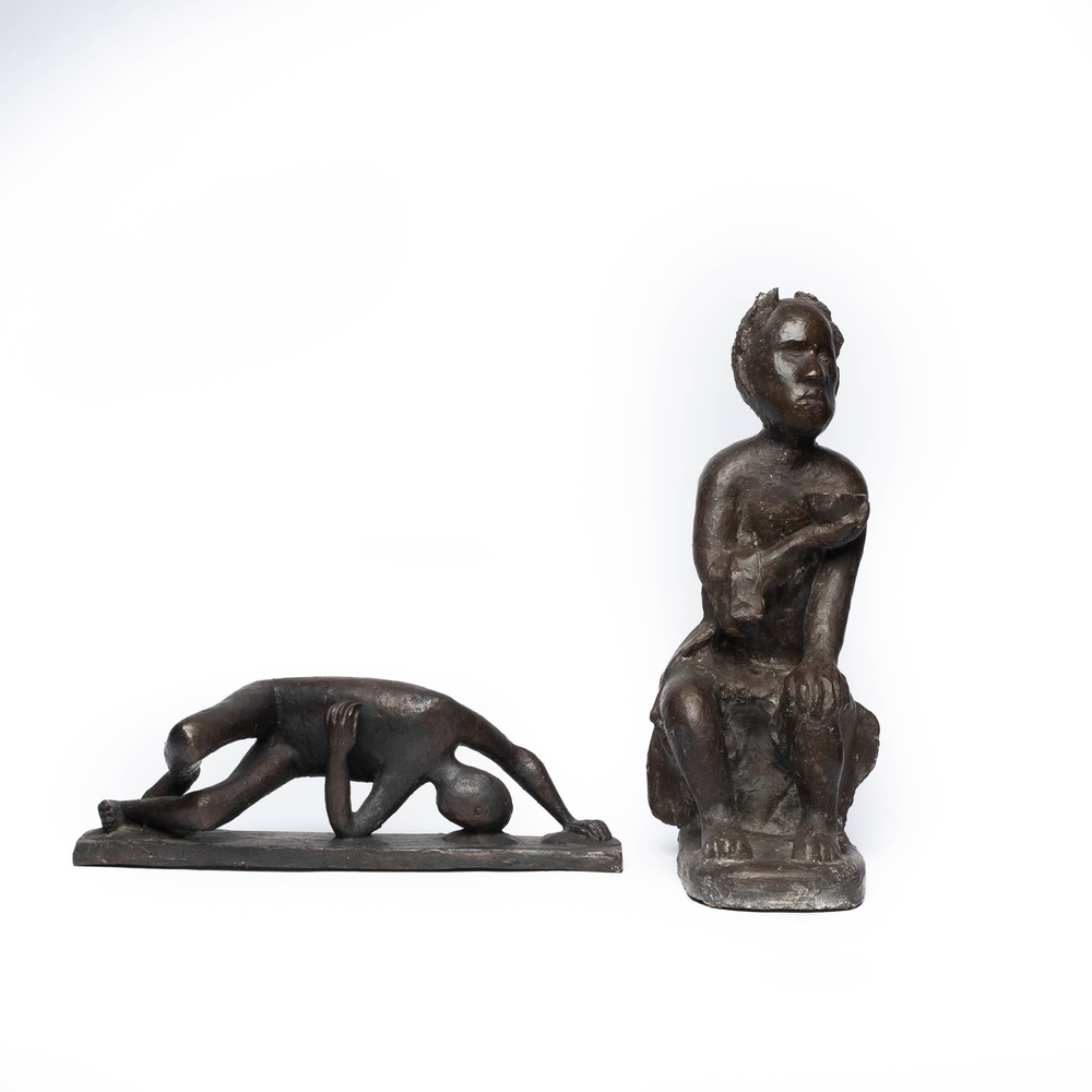 Lazar Gada&iuml;ev (Russische school, 1938-2008): Twee bronzen sculpturen, 20e eeuw