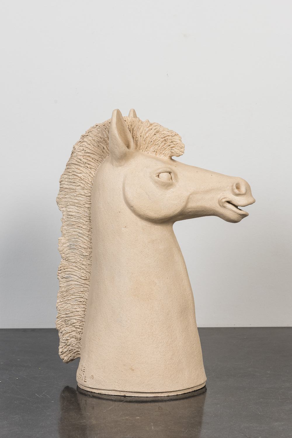 B&eacute;atrice Balguerie (20/21th C.): Head of a horse, earthenware
