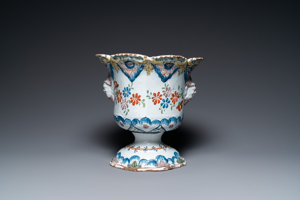 A polychrome Brussels faience jardini&egrave;re, 18th C.