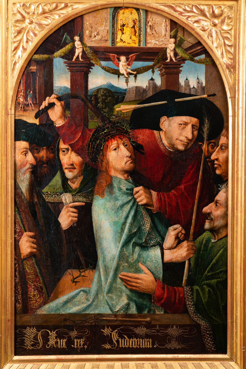 Suiveur de J&eacute;r&ocirc;me Bosch (ca. 1450&ndash;1516): Le Christ moqu&eacute; (Le Couronnement d'&eacute;pines), huile sur panneau