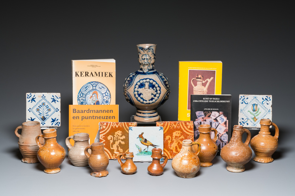 A varied collection of stoneware, tiles and related publications, 14th C. and later