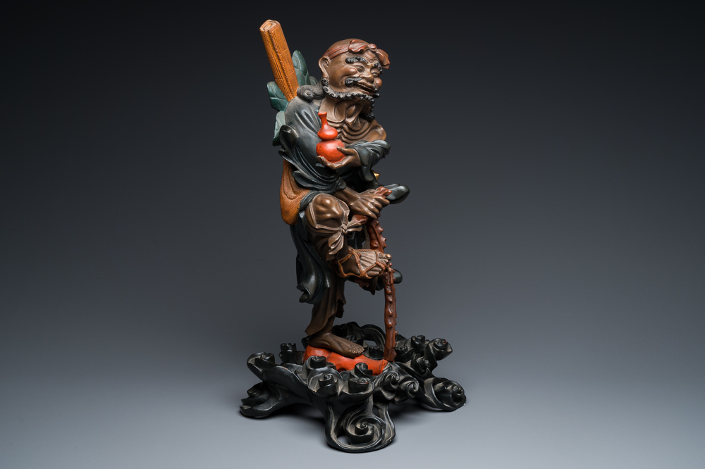 A large Chinese Fuzhou or Foochow lacquer figure of Li Tieguai, 19th C.