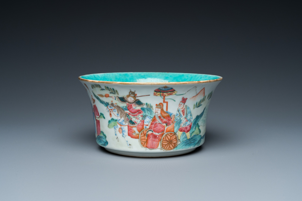 Bol en porcelaine de Chine famille rose &agrave; sujet narratif, marque et &eacute;poque de Daoguang