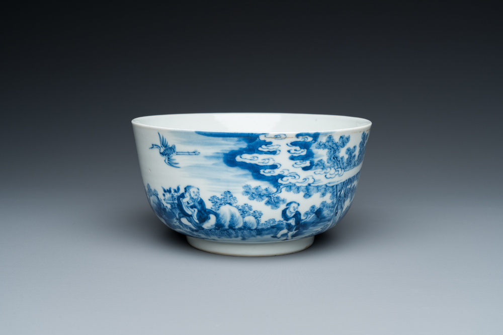 Bol en porcelaine de Chine 'Bleu de Hue' pour le Vietnam, marque de Nhược th&acirc;m tr&acirc;n t&agrave;ng 若深珍藏, 19&egrave;me