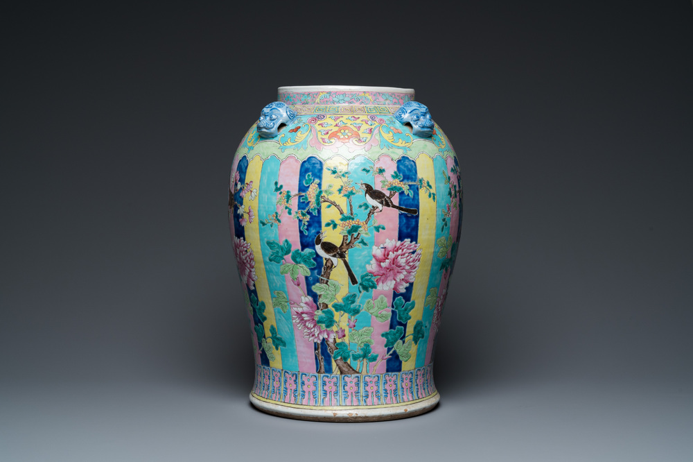 A large Chinese famille rose vase for the Straits or Peranakan market, 19th C.