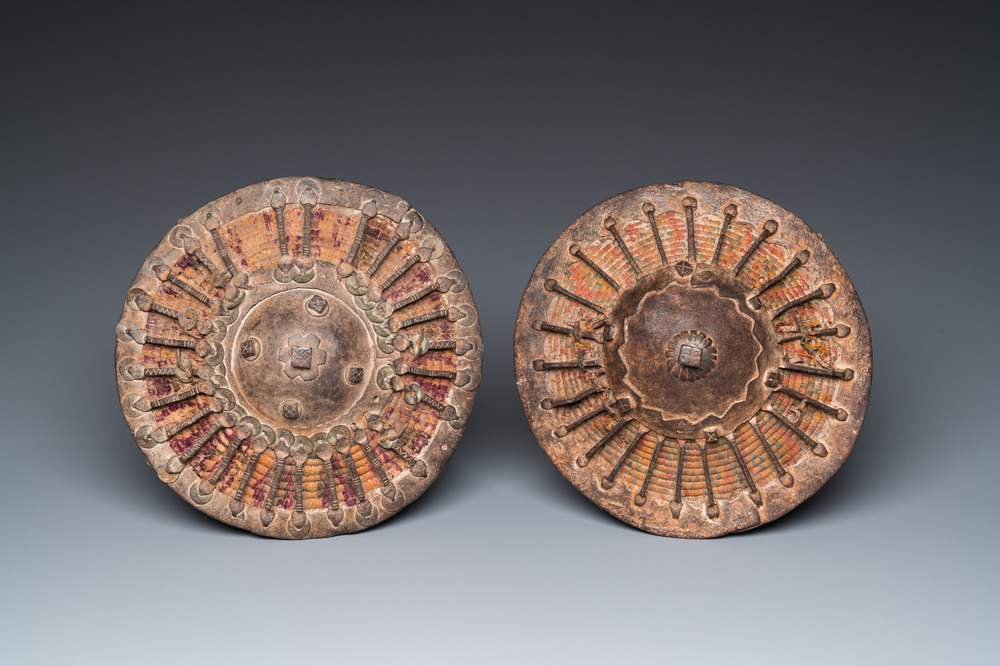 A pair of Ottoman 'kalkan' bucklers, 17/18th C.