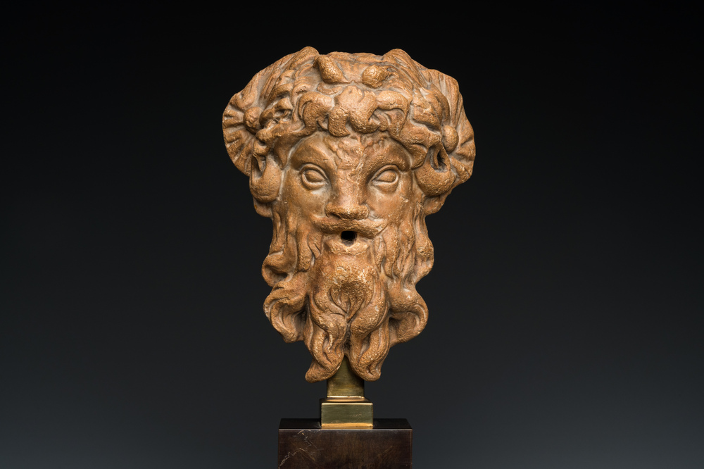 A Hellenistic or Roman marble 'Pan' fountain head, Italy, probably 3rd/2nd C. B.C.