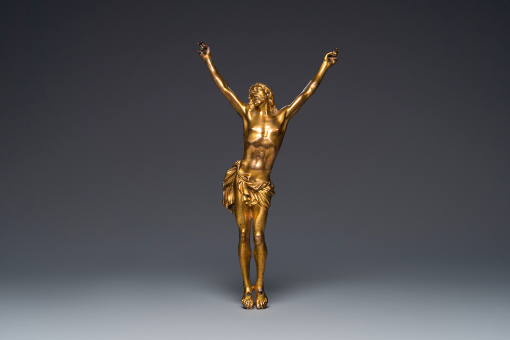 An Italian gilt bronze corpus, 18th C.