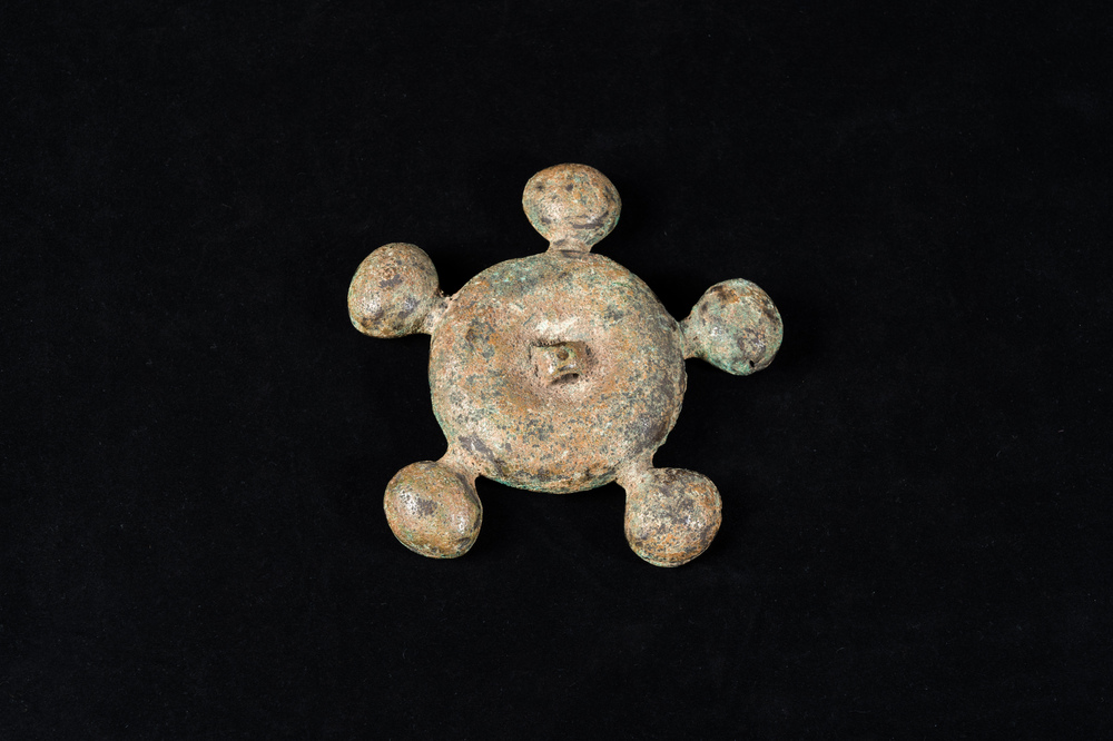 A Chinese archaic bronze horse bell ornament, Western Zhou, ca. 8th C. b.C.
