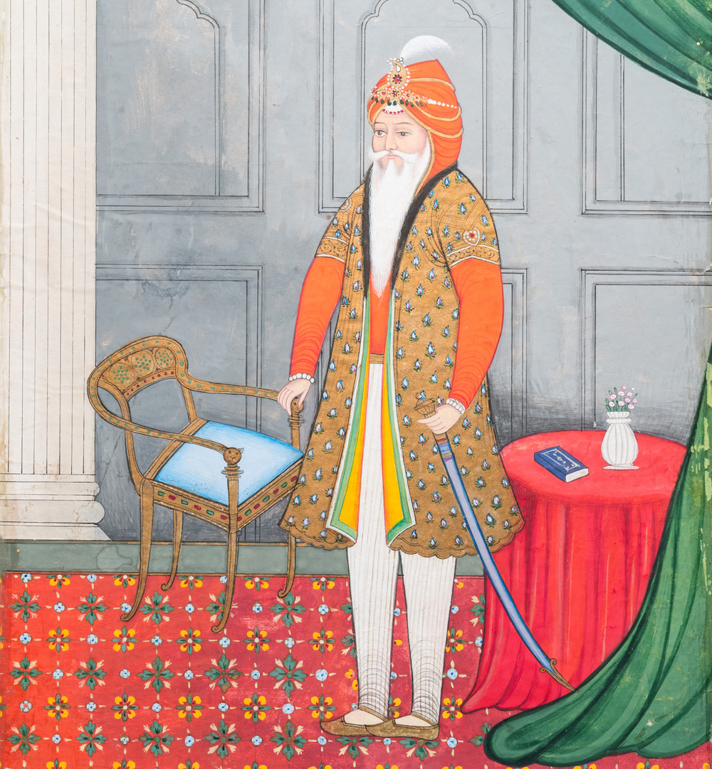 Indische school, miniatuur: 'Maharadja Ranjit Singh'