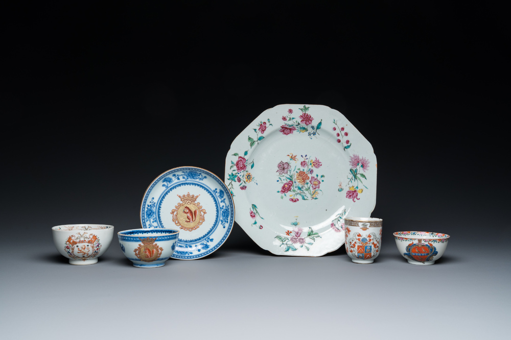 Collection vari&eacute;e en porcelaine de Chine de la Compagnie des Indes, Qianlong