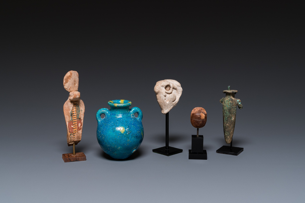 Five various Egyptian pieces, New Kingdom to Late Period