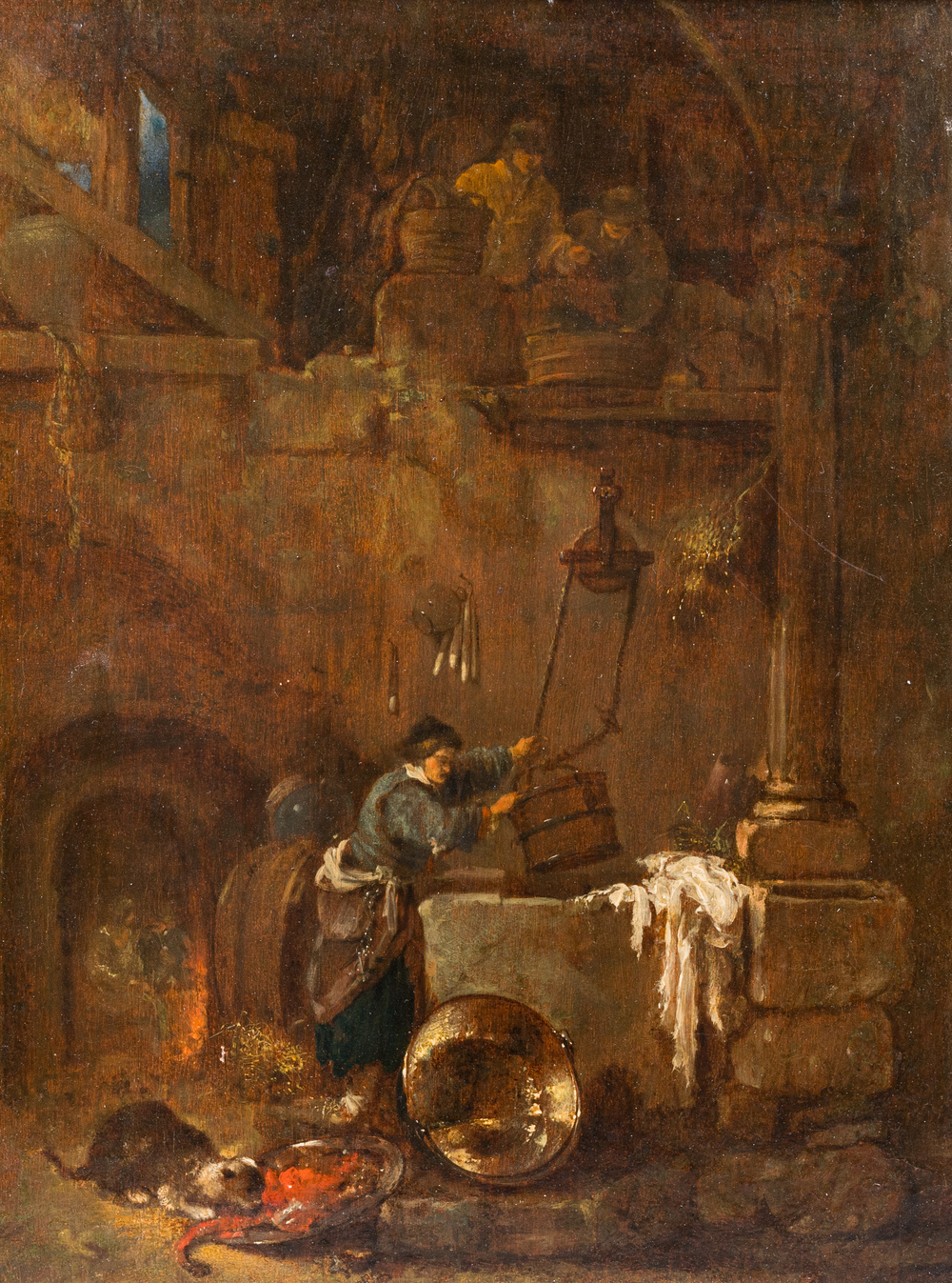 Willem Kalf (1619/22-1693, attributed to): 'Servant at the well', oil on panel