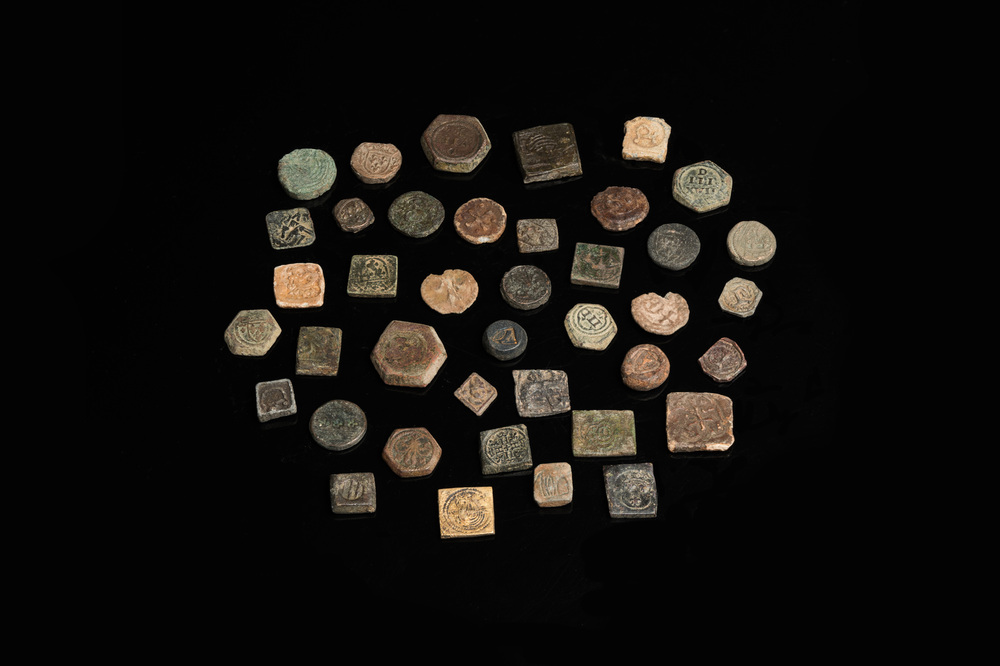 A collection of 40 copper and lead coin weights, 14/15th C.