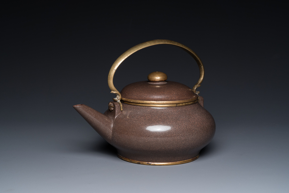 A Chinese polished Yixing stoneware teapot and cover for the Thai market, 19th C.