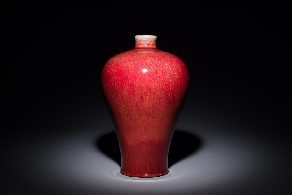 A Chinese flamb&eacute;-glazed 'meiping' vase, 18th C.