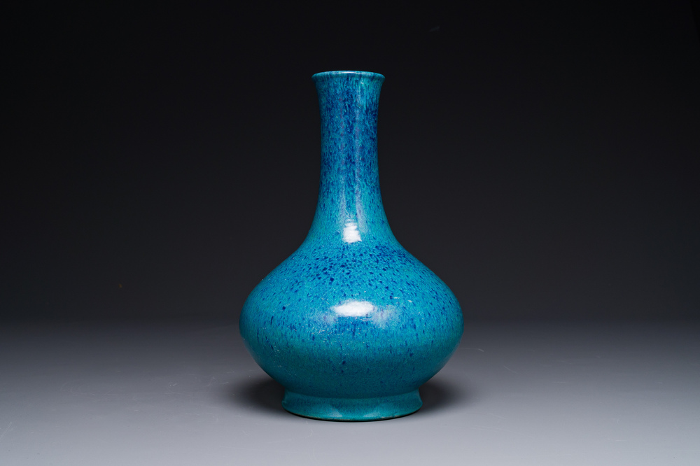 A Chinese robin's-egg-glazed bottle vase, 19th C.