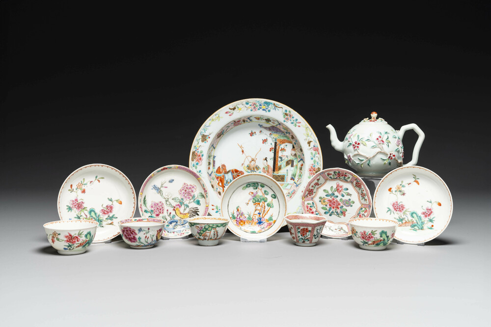 A varied collection of Chinese famille rose porcelain, Yongzheng/Qianlong