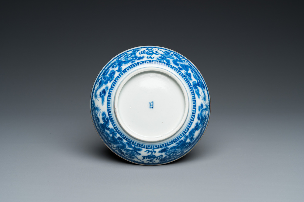 A Chinese blue and white 'Bleu de Hue' dish for the Vietnamese market, Nhất mark, Minh Mạng, ca. 1820-1840