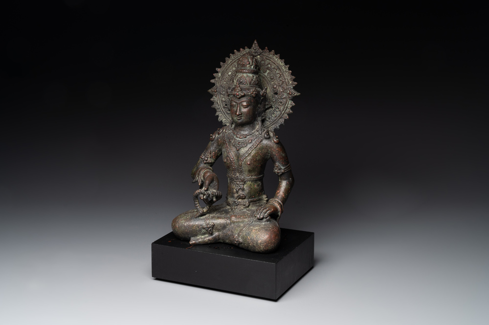 A Indonesian bronze sculpture of Bodhisattva, Majapahit, East Java, 14th C.