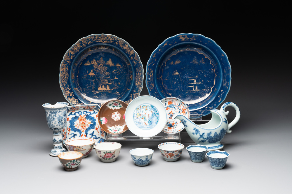 A varied collection of Chinese porcelain, Kangxi and later