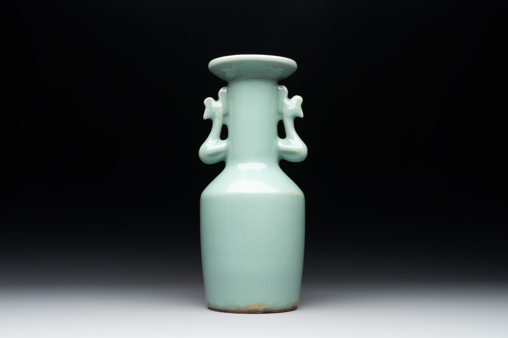 A Chinese Longquan celadon 'kinuta' vase, Song/Yuan
