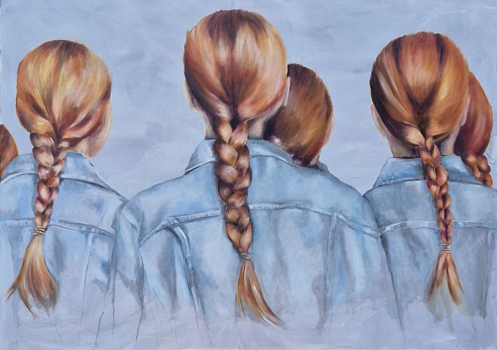 Dirk Bossouw: 'Together we stand', oil on canvas, 2019
